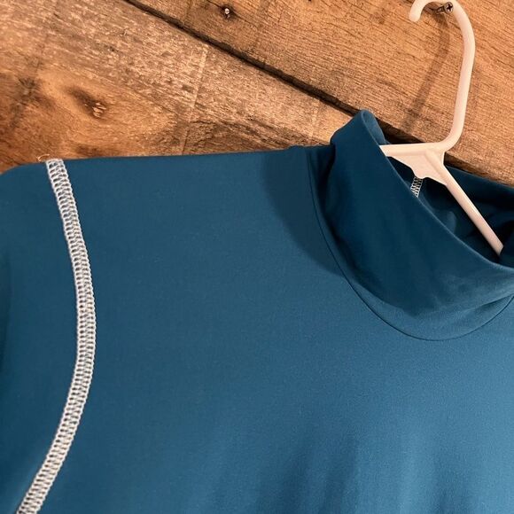 Eastern Mountain Sports teal long sleeve mock neck shirt - L - 🙂3/$15 - Picture 3 of 7